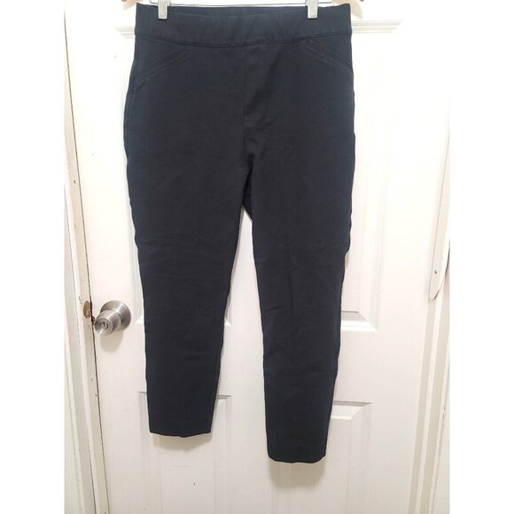 SPANX Black Ankle-Length Stretch Pants With Elastic Waist Size XL/TG - Picture 2 of 9